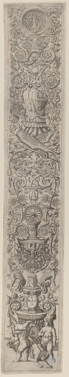 Ornamentpanel: Fire barn som leker av Giovanni Pietro Birago and Zoan Andrea