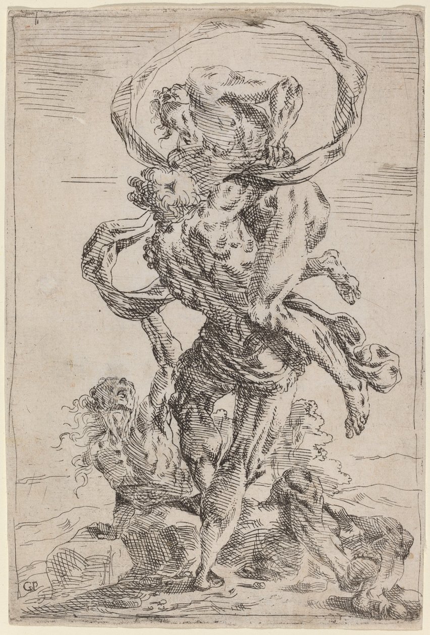 Hercules og Antaeus av Giovanni Pietro Possenti