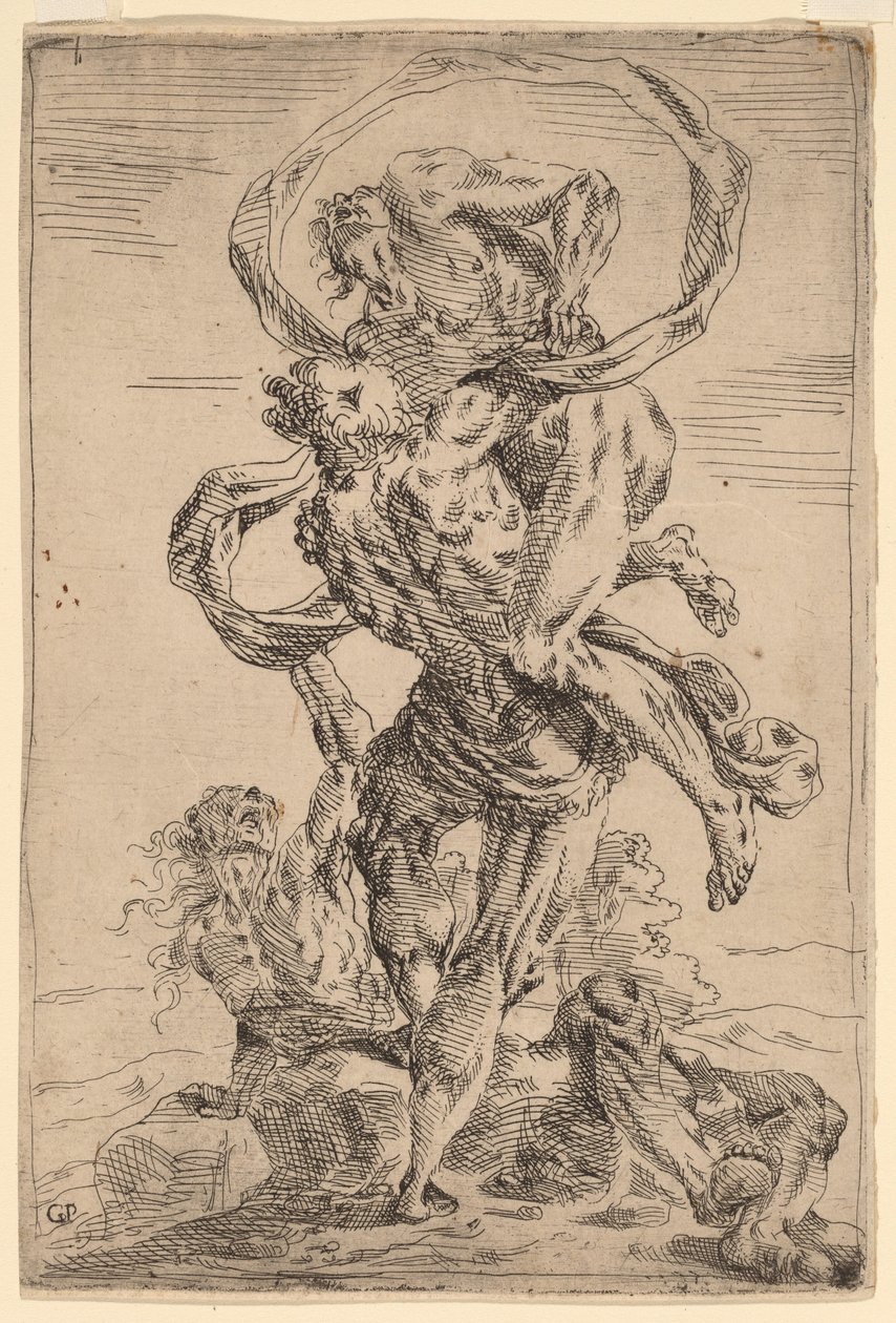Hercules og Antaeus av Giovanni Pietro Possenti