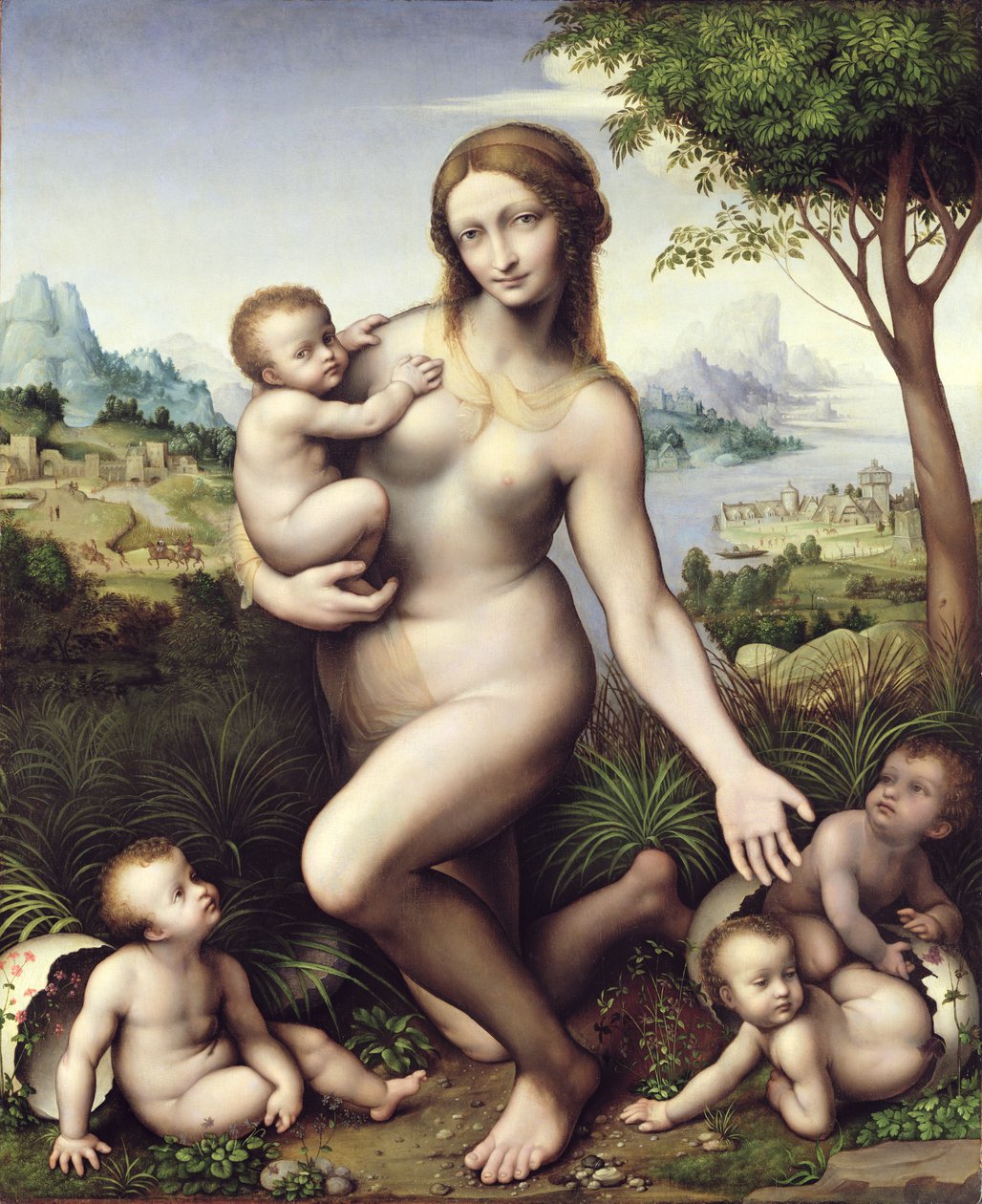 Leda med barna sine av Giovanni Pietro Rizzoli Giampietrino