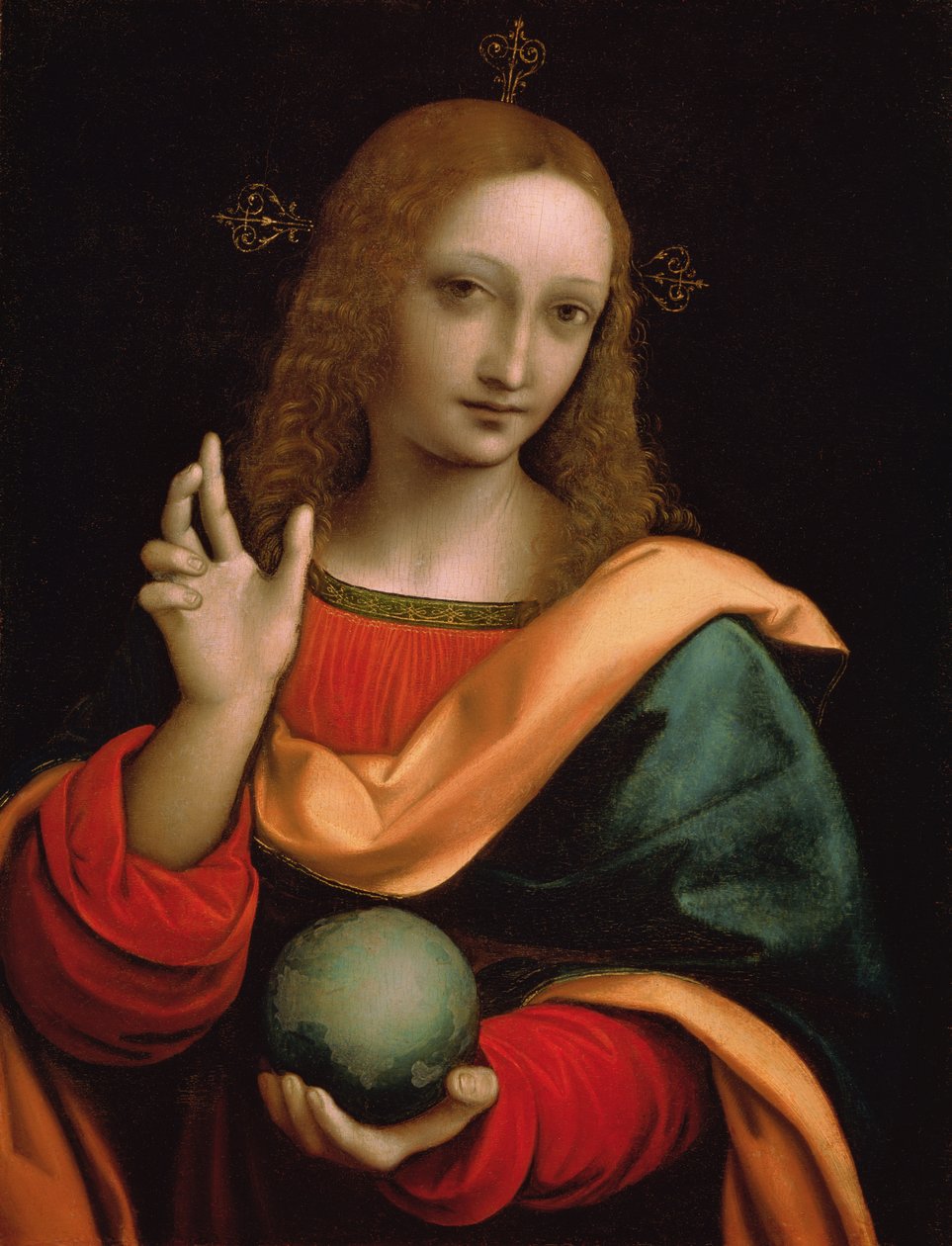 Saviour of the World (tempera på panel) av Giovanni Pietro Rizzoli Giampietrino