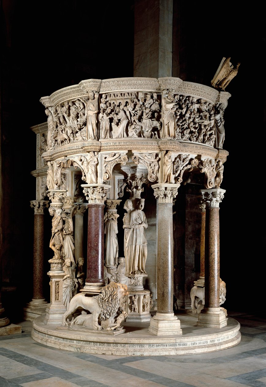 Stol. Marmorskulptur av Giovanni Pisano (1248-1314). 1302-1311 Cathedrale of Pisa (Cathedral of Santa Maria Assunta di Pisa), Italia av Giovanni Pisano