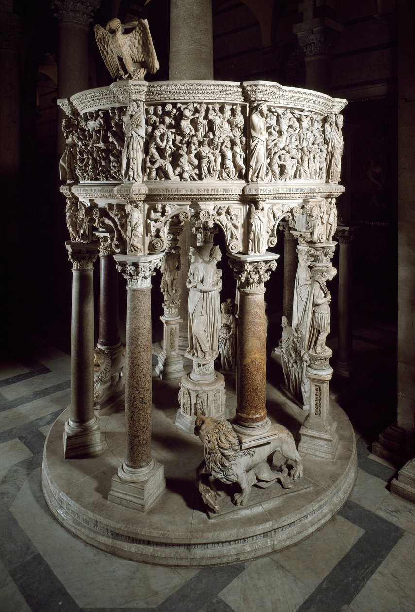 Stol. Marmorskulptur av Giovanni Pisano (1248-1314). 1302-1311 Cathedrale of Pisa (Cathedral of Santa Maria Assunta di Pisa), Italia av Giovanni Pisano