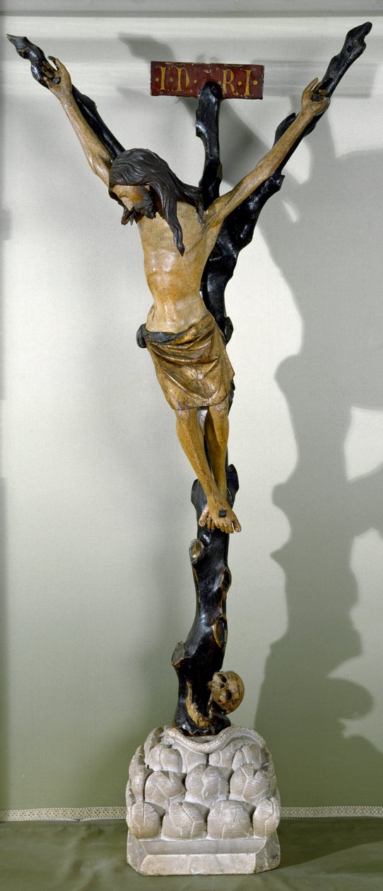 Krusifiks, Jesus på korset. Treskulptur av Giovanni Pisano