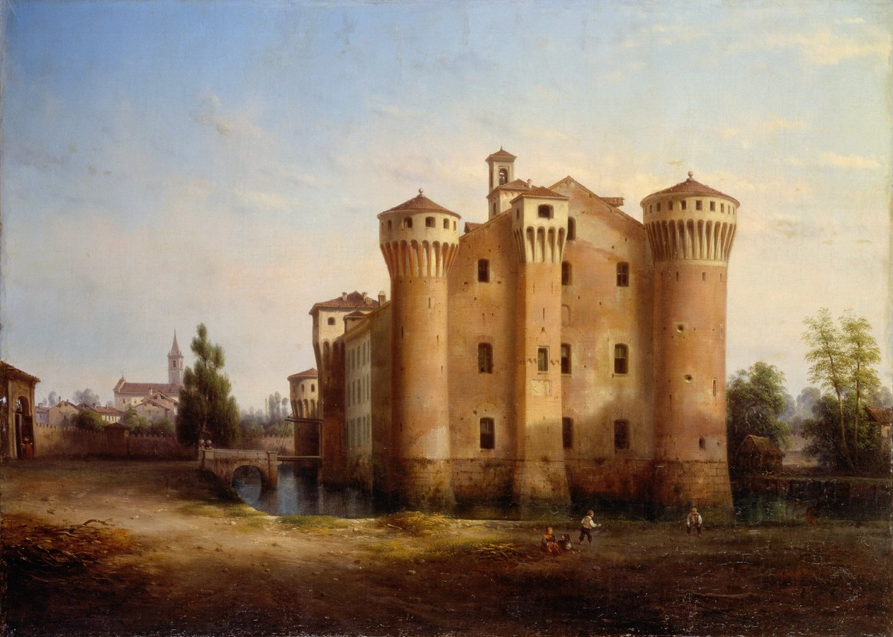 Sforzesco slott i Valeggio Nomellina av Giovanni Renica