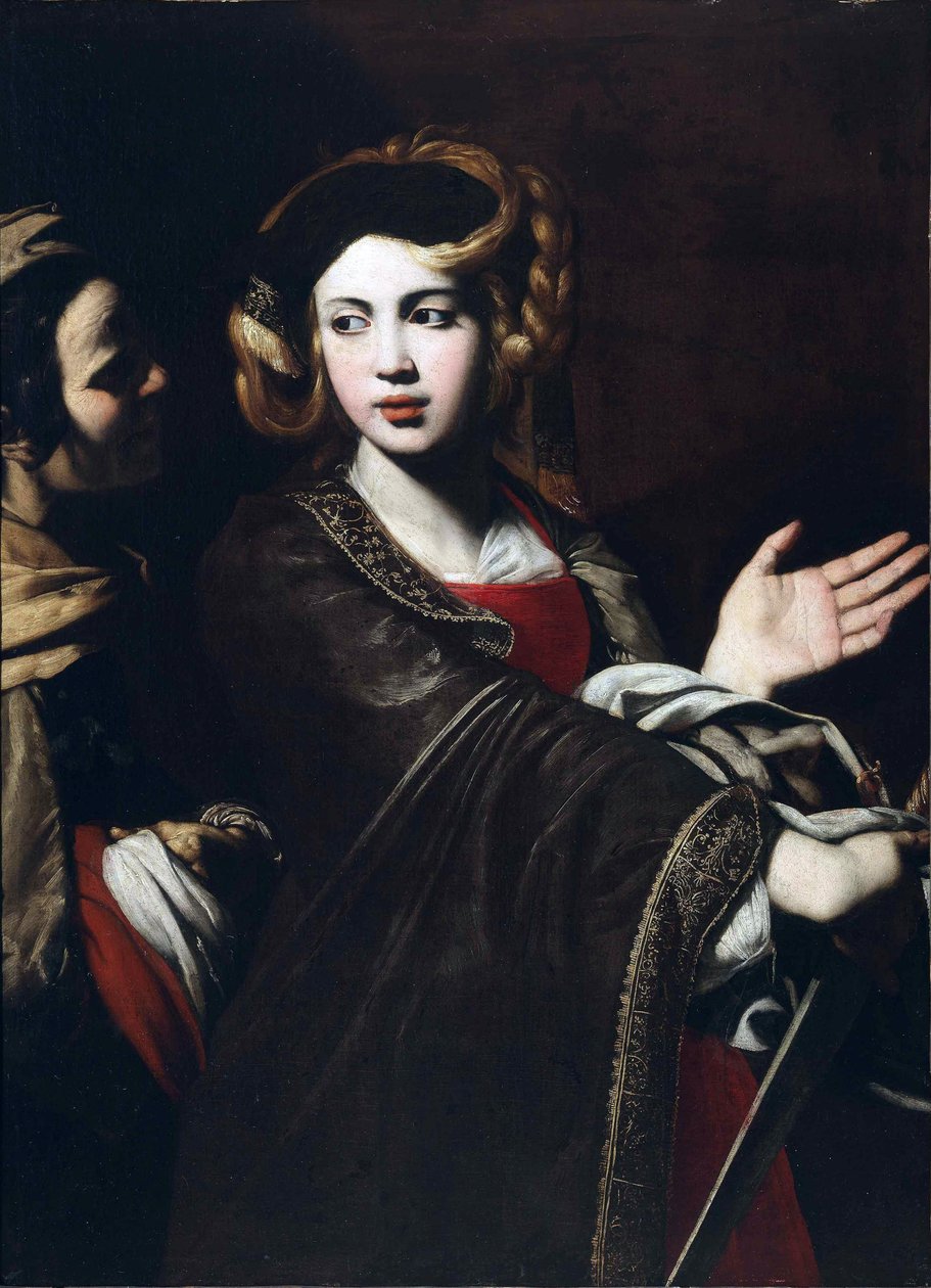 Judith med hodet av Holofernes av Ricca, Giovanni (1603-c. 1656). Olje på lerret, størrelse: 103x76, ca 1637-1640, bispedømmemuseet, Salerno av Giovanni Ricca