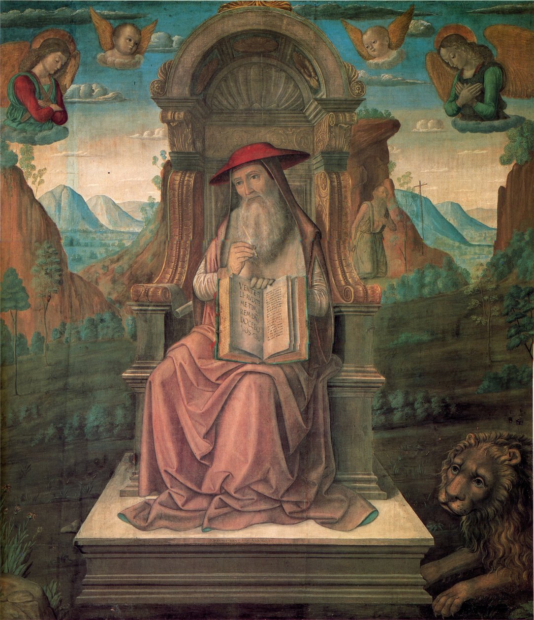 Saint Jerome Enthroned, ca 1475. av Giovanni Santi