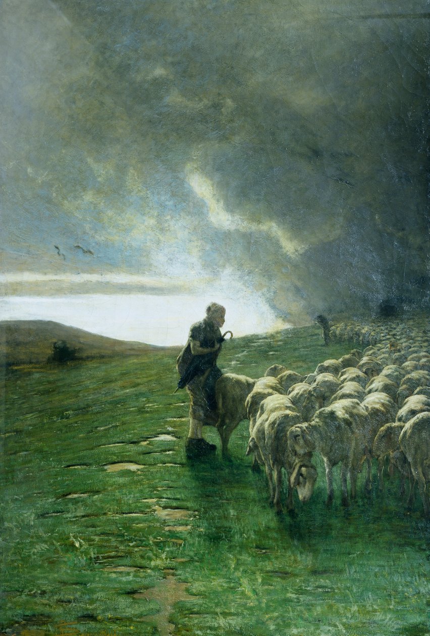 Etter storm, Giovanni Segantini (1858-1899), olje på lerret av Giovanni Segantini
