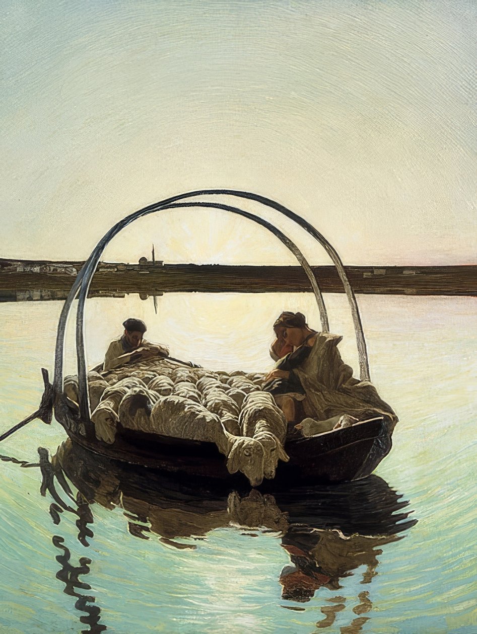 Ave Maria a trasbordo (Ave Maria på krysset). 1886 av Giovanni Segantini