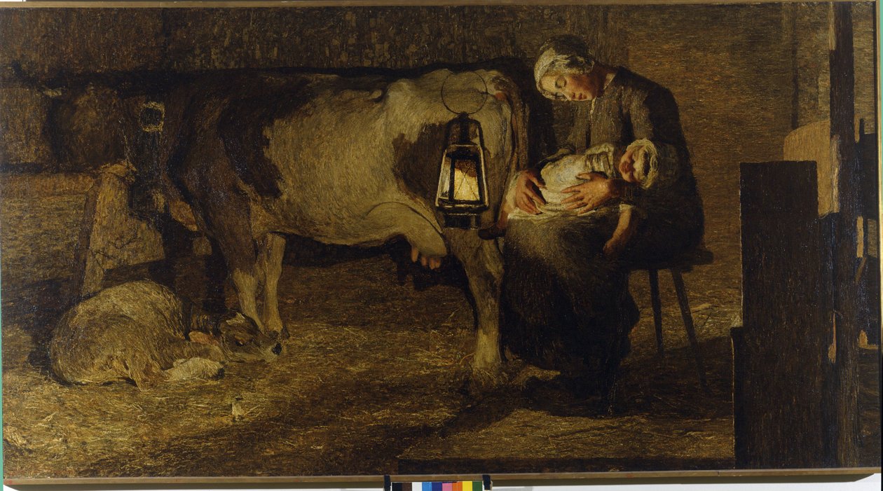 Begge mødrene. Maleri av Giovanni Segantini (1858 - 1899). 1889. H/T, 157x280 cm. Civic Gallery of Modern Art, Milano. av Giovanni Segantini