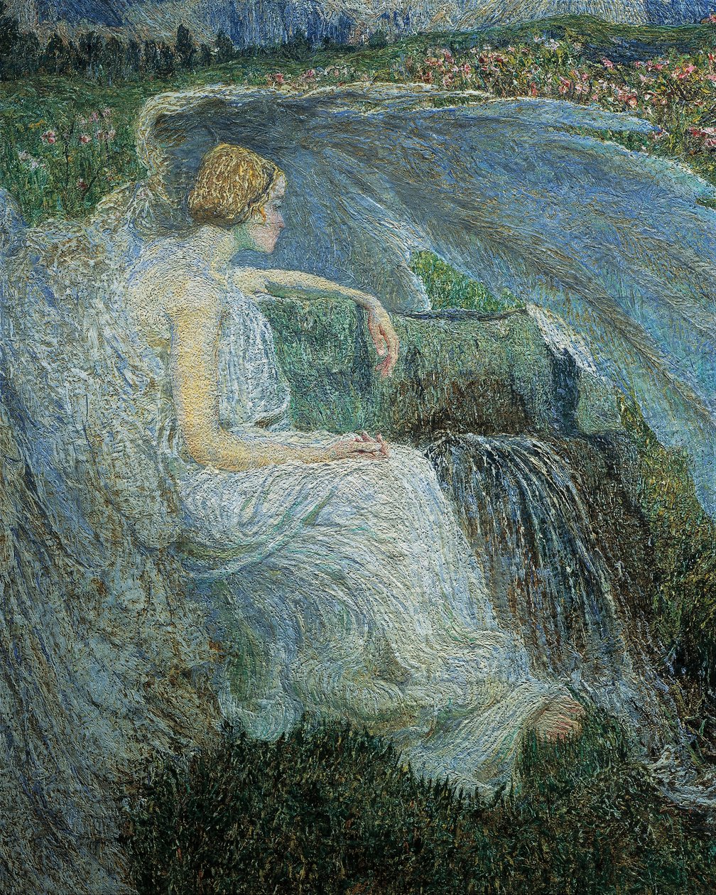 Kjærlighet ved livets fontene eller elskere ved livets kilder, av Giovanni Segantini, detalj av Giovanni Segantini