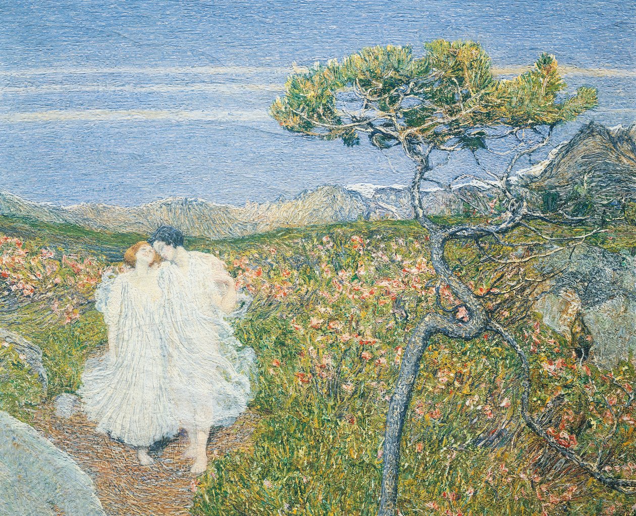Kjærlighet ved livets fontene eller elskere ved livets kilder, av Giovanni Segantini, detalj av Giovanni Segantini