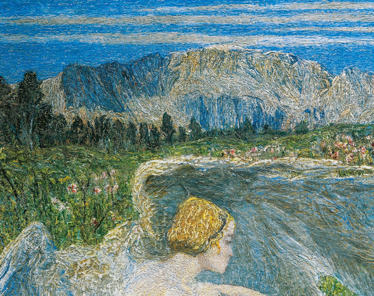 Kjærlighet ved livets fontene eller elskere ved livets kilder, av Giovanni Segantini, detalj av Giovanni Segantini