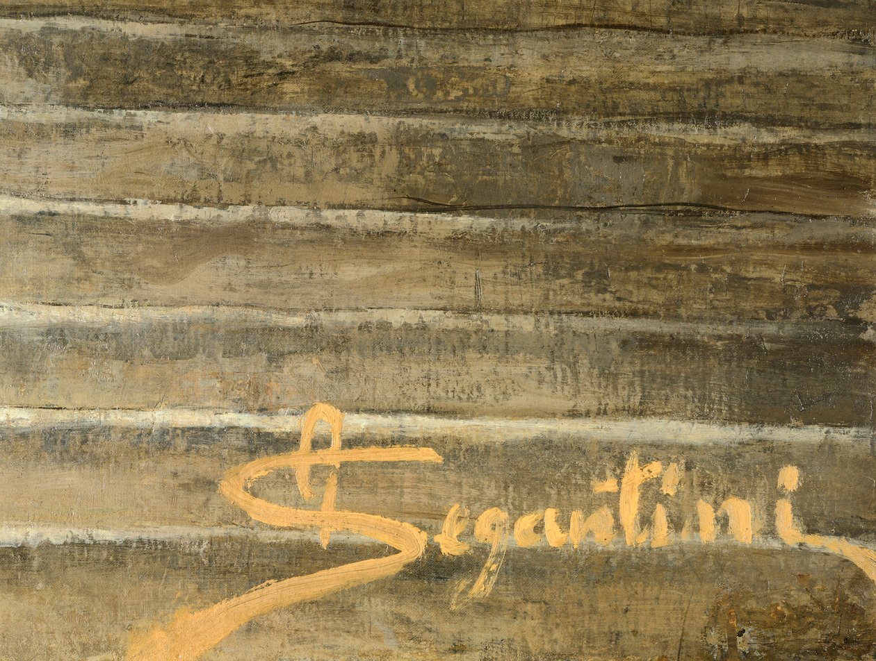 Signatur av maleren, detalj som vises først, av Giovanni Segantini (1858-1899) av Giovanni Segantini