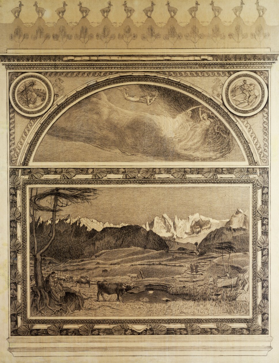 Studie for Triptych of the Alps, Life av Giovanni Segantini