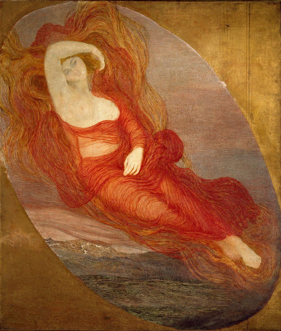 Kjærlighetsgudinnen Maleri av Giovanni Segantini (1858-1899) 1894-1897 Søn. 210x133 cm Milano, Galleria d