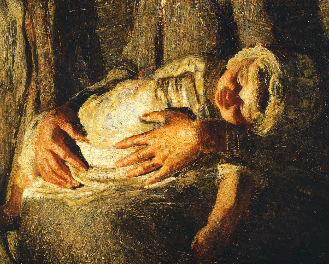 De to mødrene, av Giovanni Segantini, detalj av Giovanni Segantini