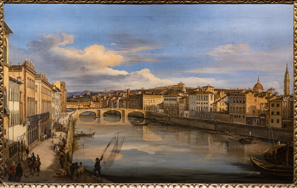 Utsikt over Arno fra Alla Carraia-broen av Giovanni Signorini