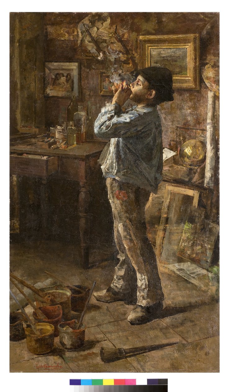 Jeg er også en maler eller Dilettante eller The painters studio, 1885 av Giovanni Sottocornola