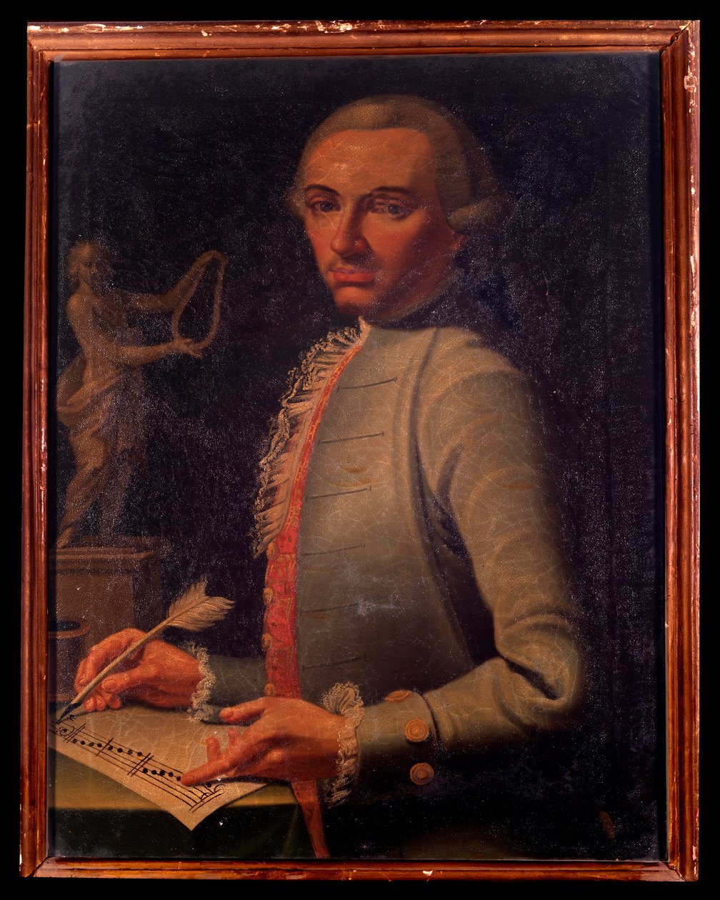 Portrett av den østerrikske komponisten og harpisten Christian Joseph Lidarti (1730-1793) Maleri av Giovanni Stella. 18. århundre. Bologna, Civic museum Bibliografisk museum av Giovanni Stella