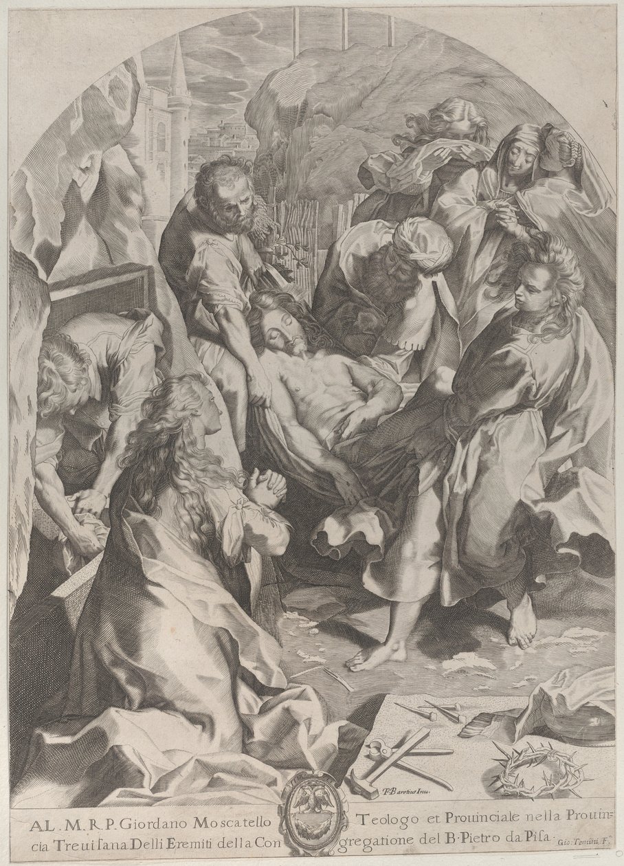 The Entombment, ca. 1622.    1167161   no       norwegian Successfully Translated  Original: "Give me something to drink" from "The Three Pomegranates" (colour litho) Translat: "Give me something to drink" from "The Three Pomegranates" (colour litho) 14127 av Giovanni Temini