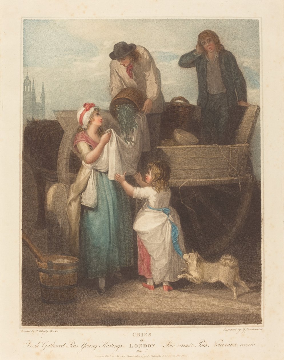 Ferske innsamlede erter, unge Hastings av Giovanni Vendramini after Francis Wheatley