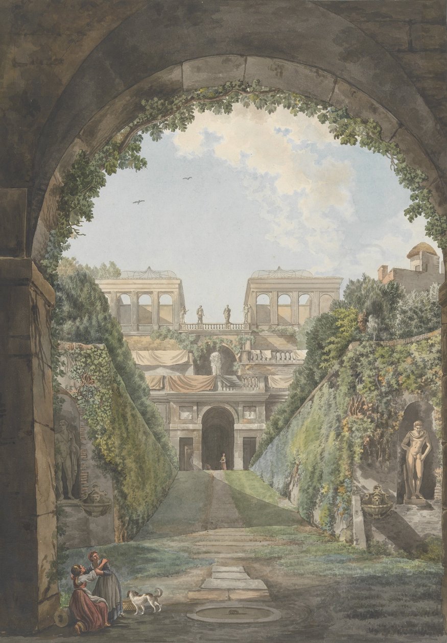 Villa Farnese, ca. 1780. Skapere: Giovanni Volpato, Louis Ducros. av Giovanni Volpato, Louis Ducros