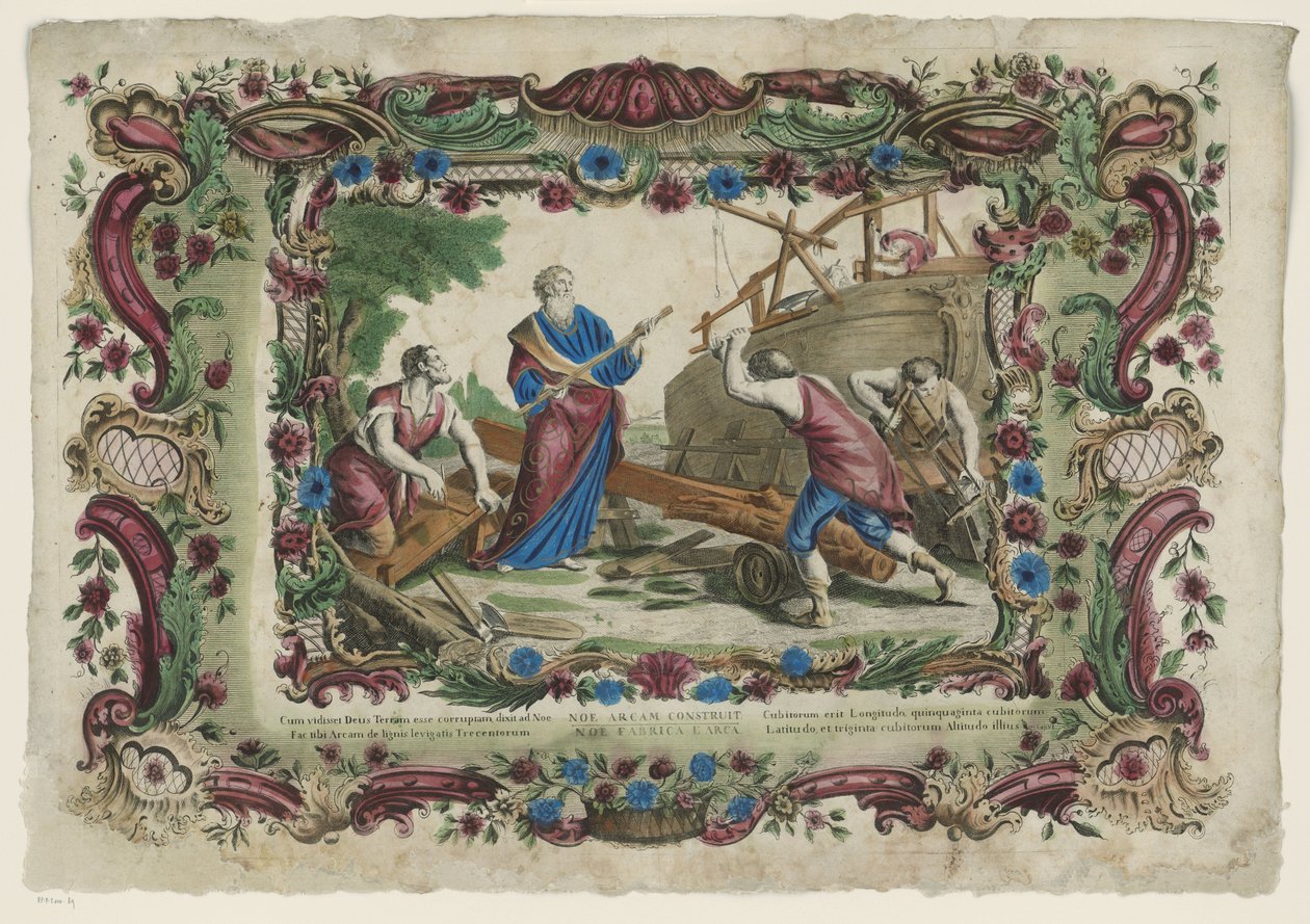 Bygging av Noahs ark Noe arcam construct / Noe fabrica l