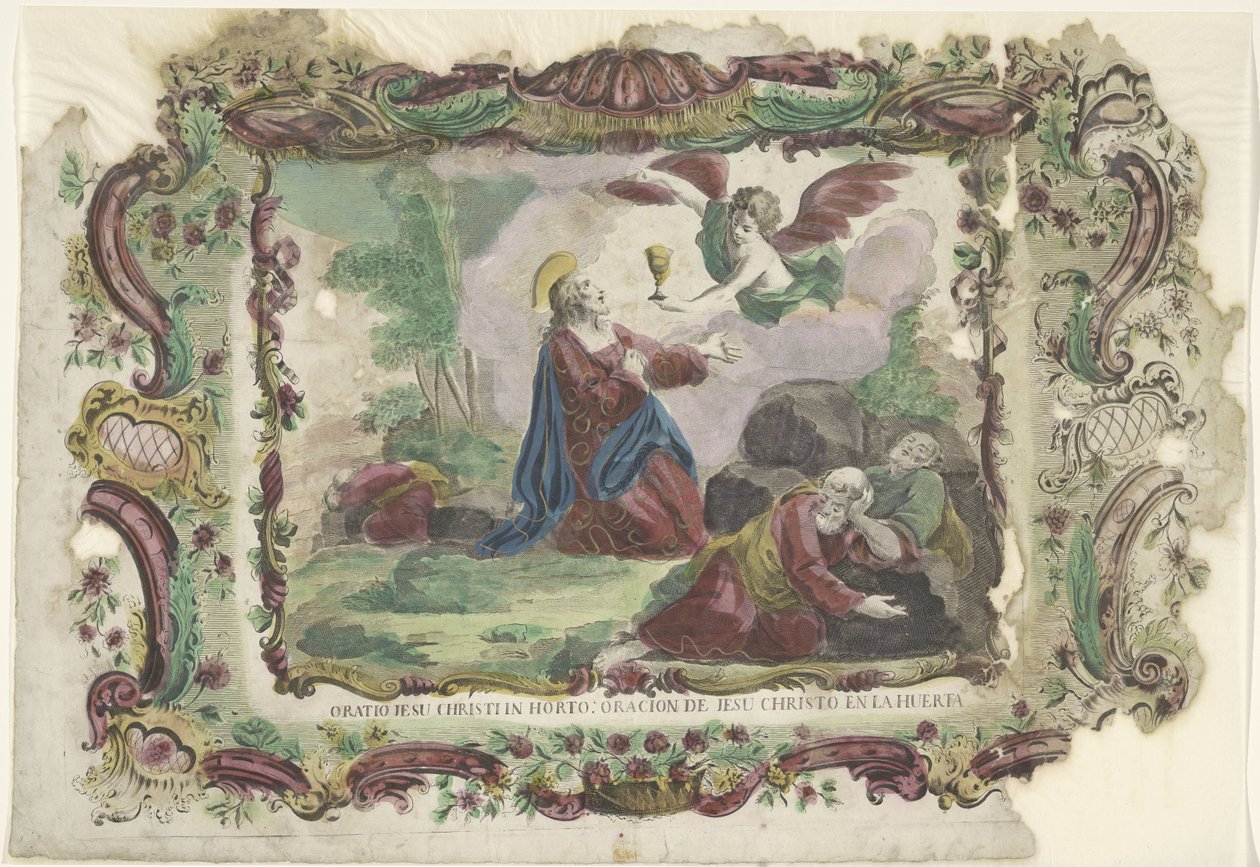 Christus i Getsemane hage Oratio Jesu Christi i hagen: Jesu Kristi bønn i hagen (tittel på objekt) av Giovanni Volpato