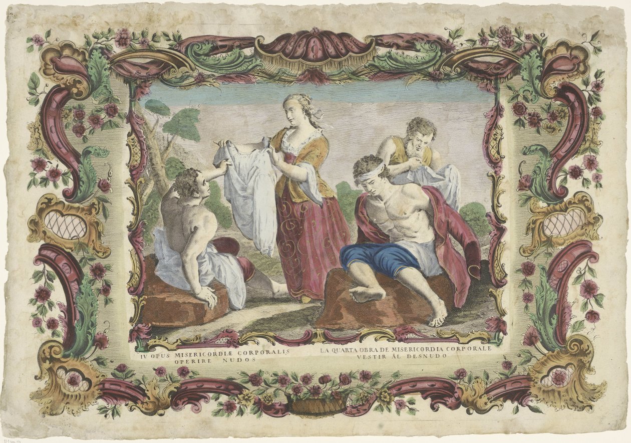 Å kle på nakenbilder IV opus misericordiae corporalis / La quarta obra de misericordia corporal (...) (tittel på objekt) The Works of Mercy (serietittel) av Giovanni Volpato
