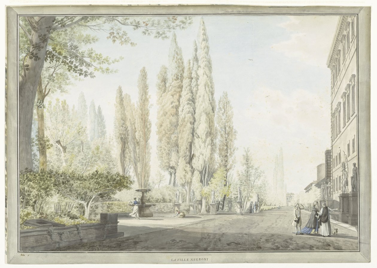Utsikt over Villa Montalto i Roma La ville Negroni (tittel på objekt) Utsikt over Roma og omgivelsene (serietittel) av Giovanni Volpato