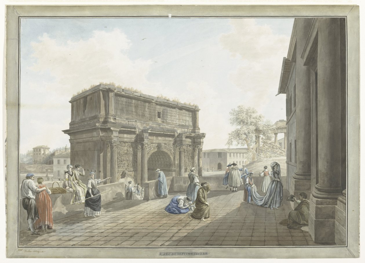 Utsikt over Septimius Severus-buen i Roma L