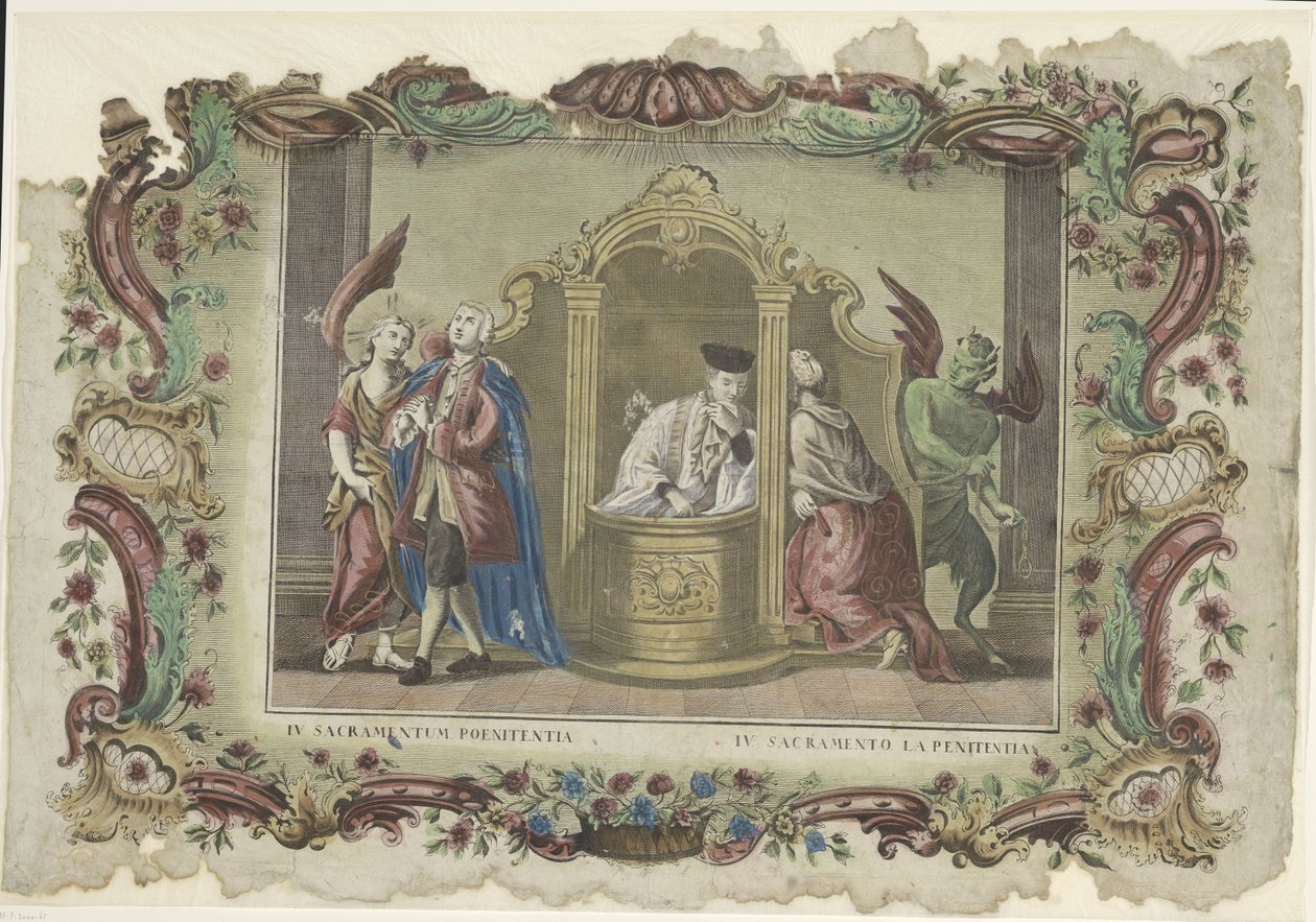 Het sakrament van de biecht IV. botens sakrament / IV. Bots sakrament (tittel på objekt) De syv sakramenter (serietittel) av Giovanni Volpato