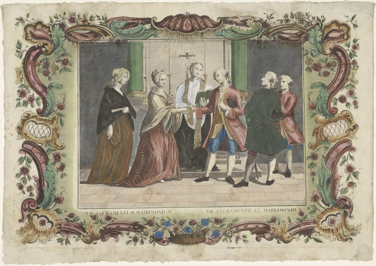 Ekteskapets sakrament VII. sacramentum matrimonium / VII. sacramento el matrimonio (tittel på objekt) De syv sakramenter (serietittel) av Giovanni Volpato