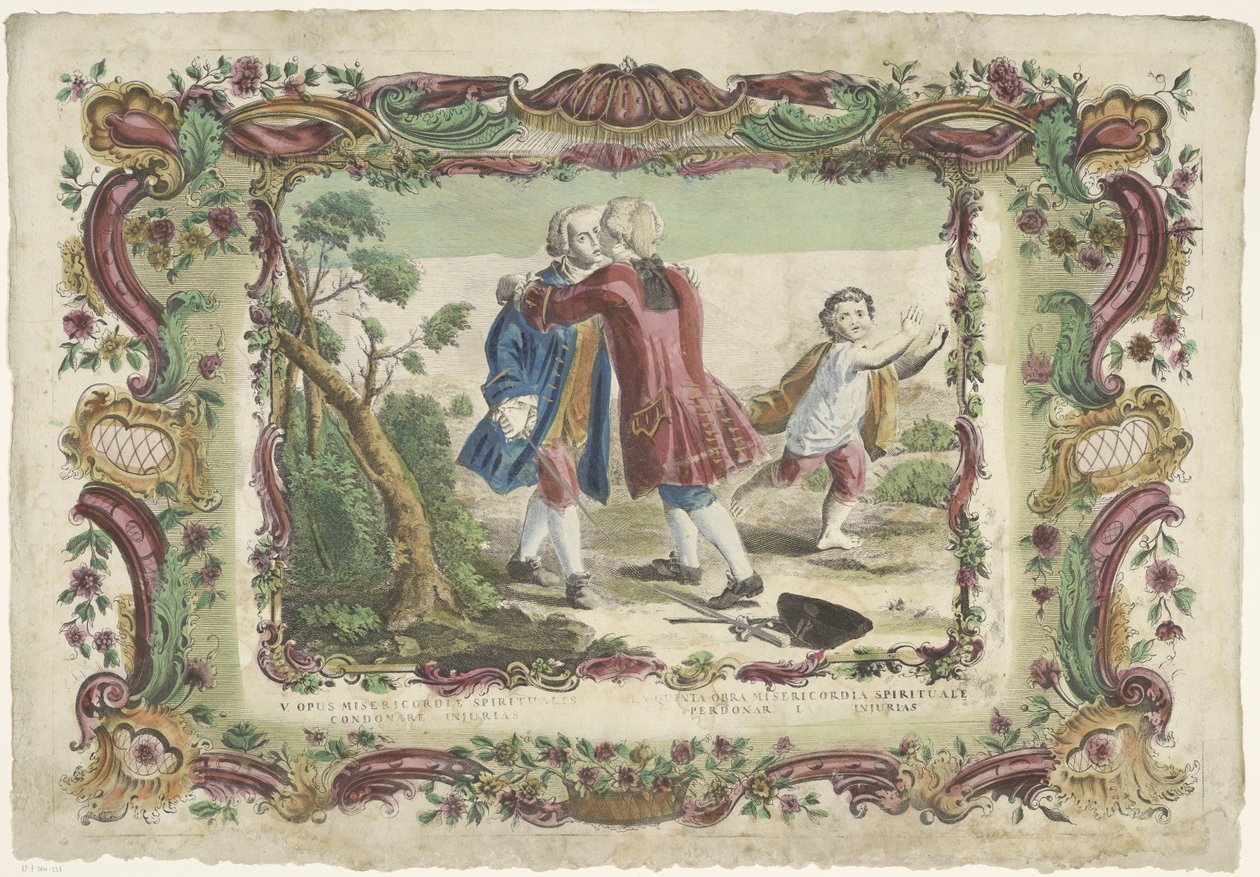 Syndenes forlatelse V. opus misericordiae spiritualis / La quinta obra misericordia spirituale (tittel på objekt) Barmhjertighetens åndelige gjerninger (serietittel) av Giovanni Volpato