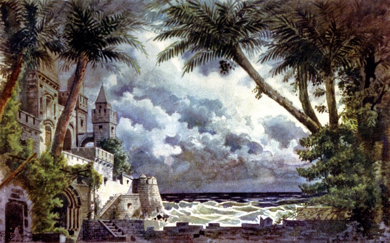 Othello, scenografi, ca. 1920-30 (illustrasjon) av Giovanni Zuccarelli