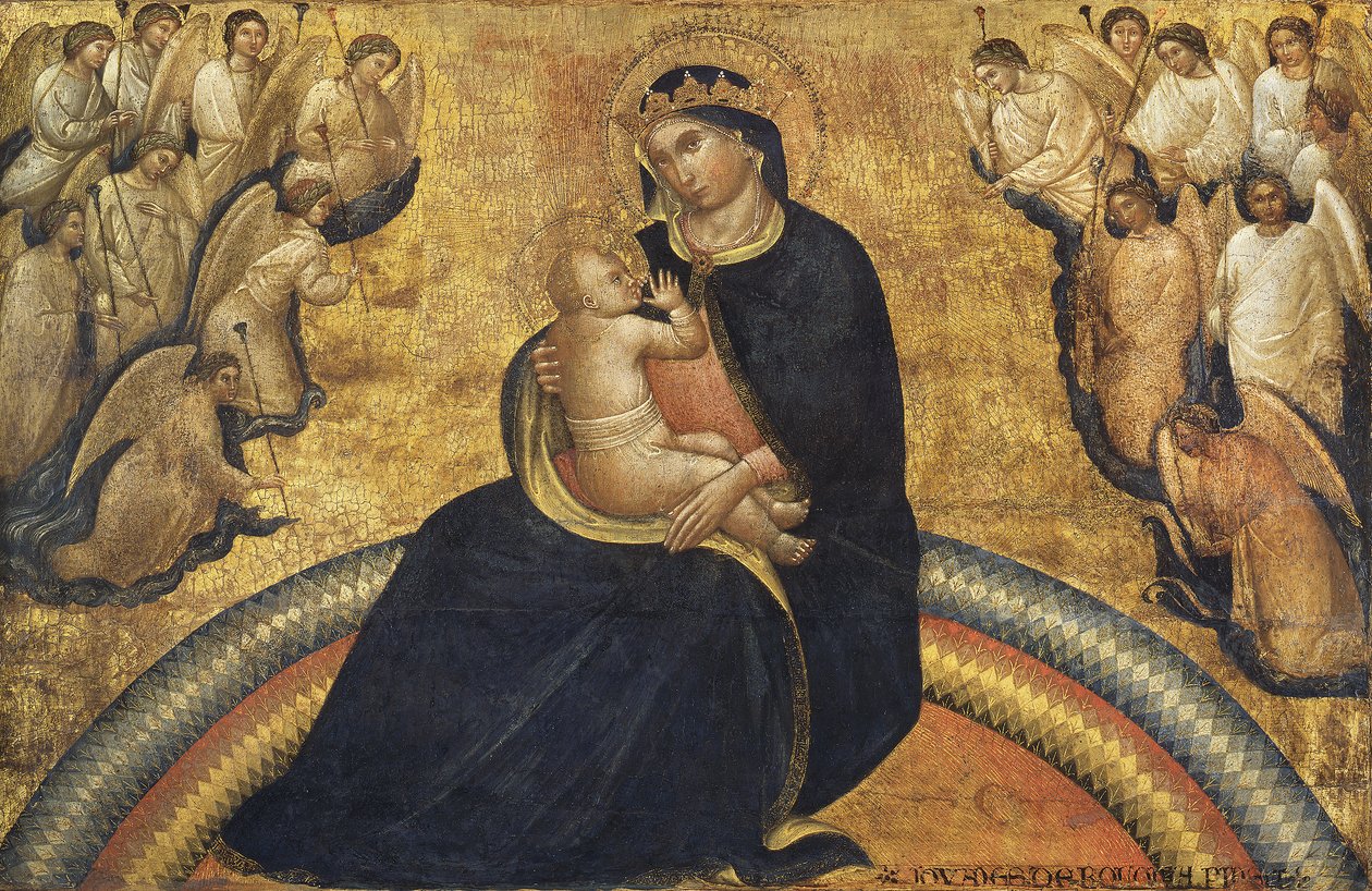 Madonna med barn og engler, 1370-77 av Giovanni da Bologna