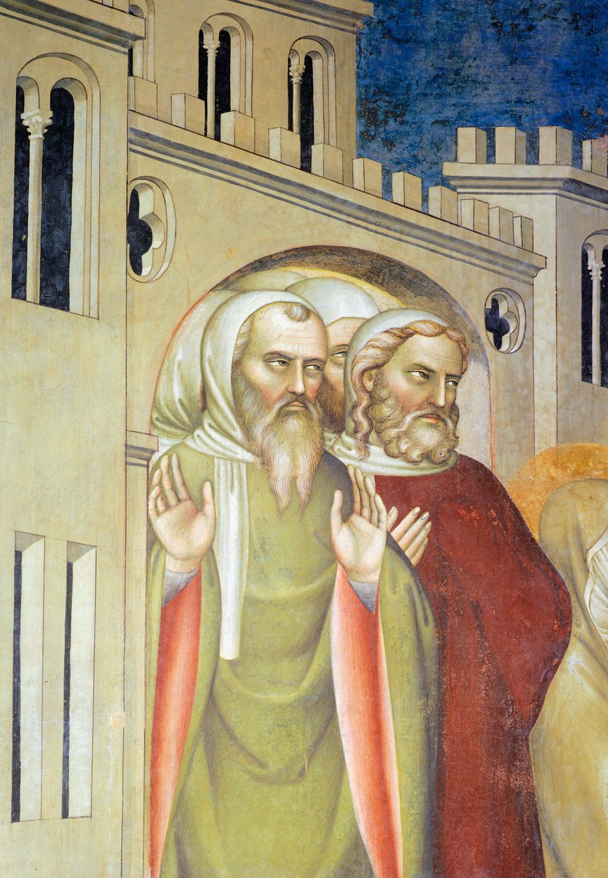 Figurer av menn, detalj fra Resurrection of Lasarus av Giovanni da Milano
