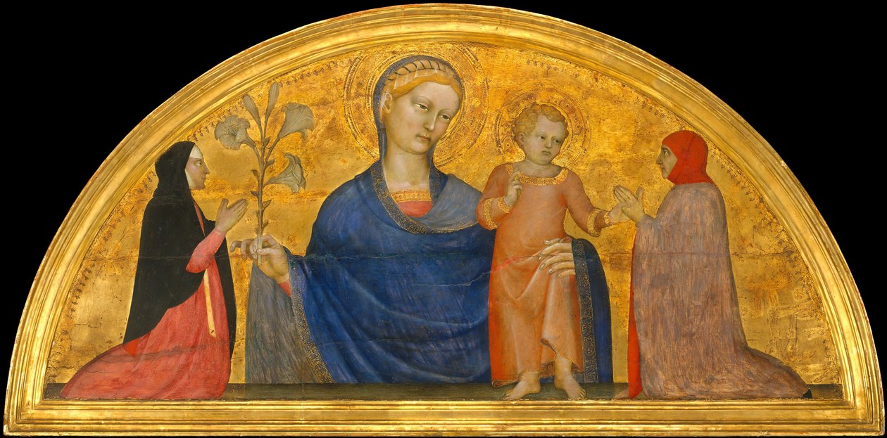 Madonna og barn med givere, ca. 1365. av Giovanni da Milano