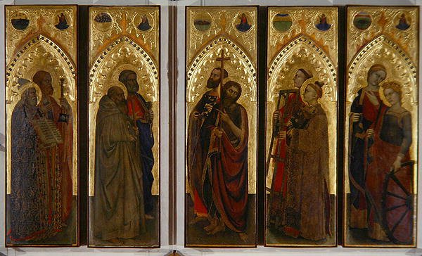 Hellige, jomfruer og martyrer, ca. 1350-60 (tempera på panel) av Giovanni da Milano