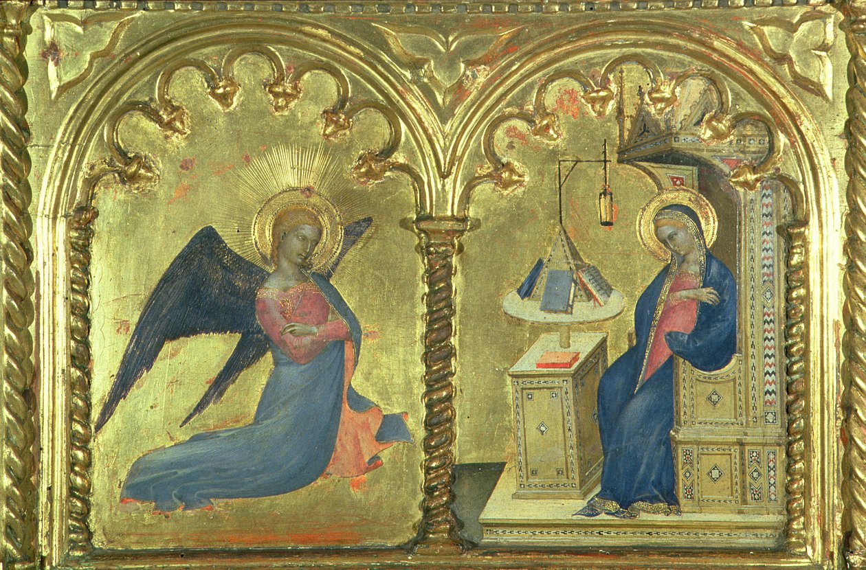 Bebudelsen, detalj fra en polytyk som skildrer The Lives of the Saints, fra Salone del II Piano, 1353-63 av Giovanni da Milano