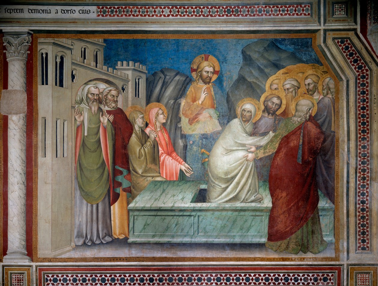 Oppreisningen av Lasarus (Fresco av Giovanni da Milano