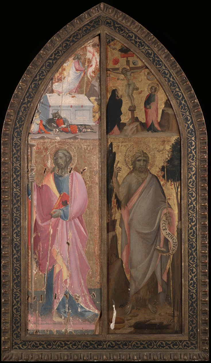 Saint James Major og oppstandelse, Saint John the Baptist og korsfestelsen av Giovanni dal Ponte