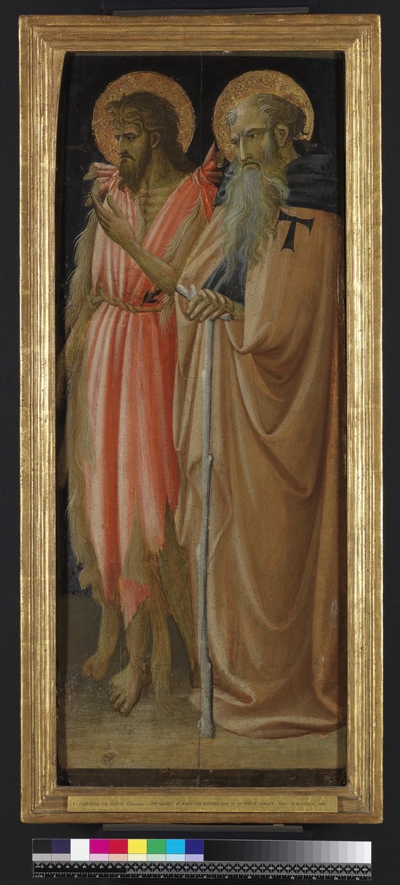 St John the Baptist og St Anthony Abbed (tempera og gull på panel) av Giovanni dal Ponte