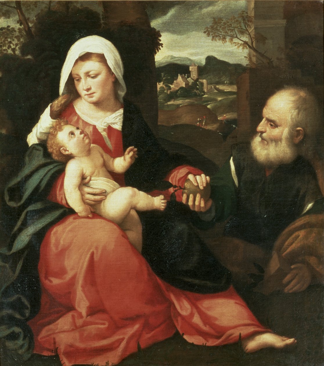 Den hellige familie av Giovanni de Busi Cariani