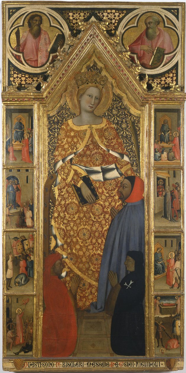 Saint Catherine med scener fra livet hennes, slutten av 1300-tallet av Giovanni del Biondo