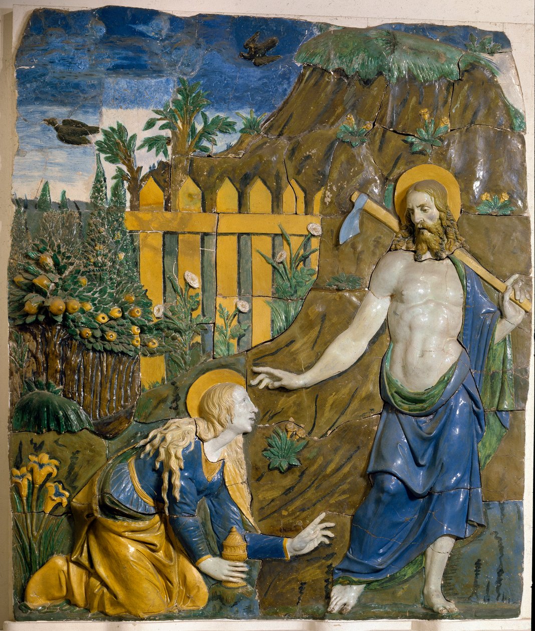 Noli Me Tangere keramisk relieff av Giovanni della Robbia (1469-1529) Firenze, Bargello nasjonalmuseum av Giovanni della Robbia