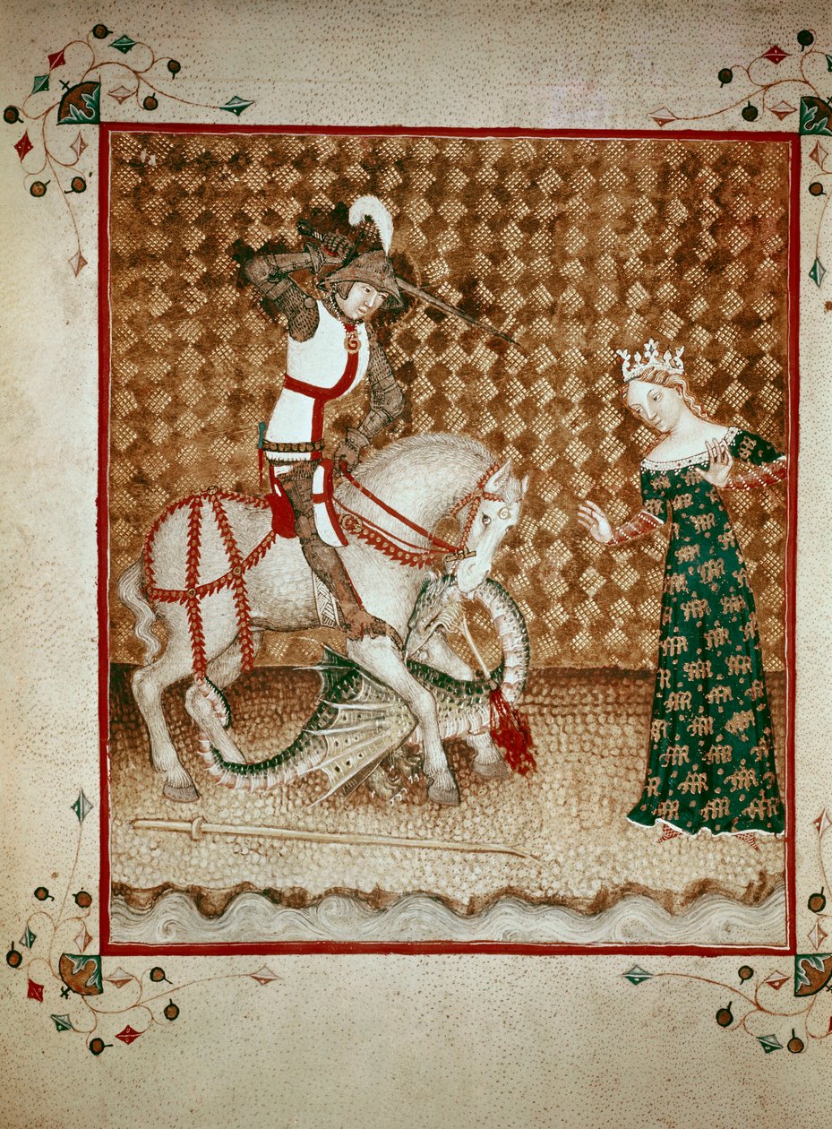Saint George dreper dragen av Giovanni di Benedetto da Como