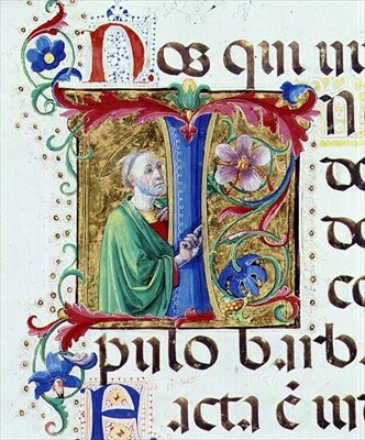 Ms 542 f.44v Historikert initial 