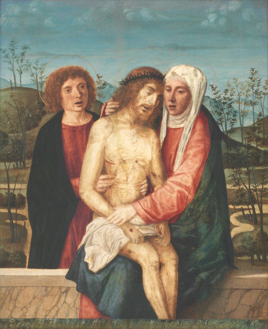 Pietà med Virgin og St. John av Giovanni di Niccolo Mansueti